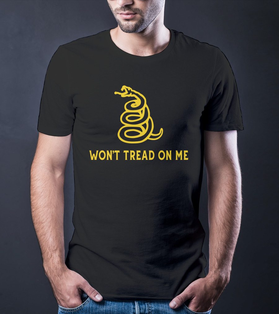 Won't Tread On Me Coiled Yellow Snake T-Shirt