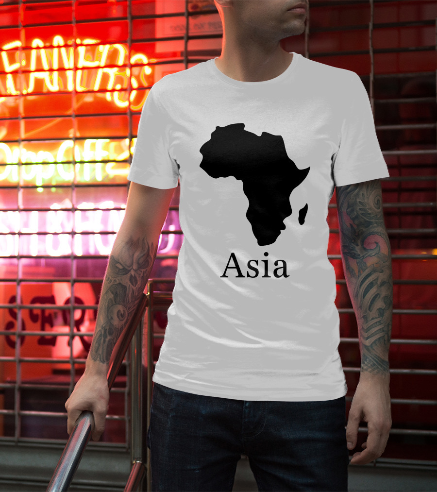 Asia Africa Map Optical Illusion T-Shirt
