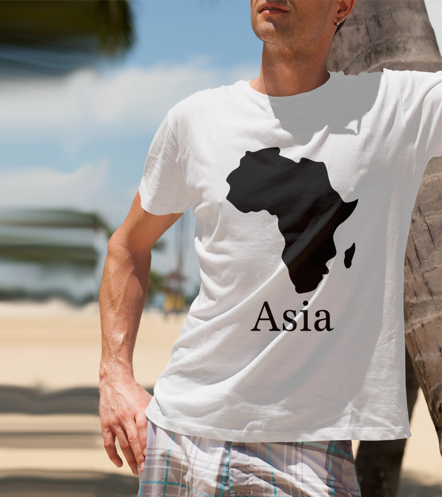 Asia Africa Map Optical Illusion T-Shirt