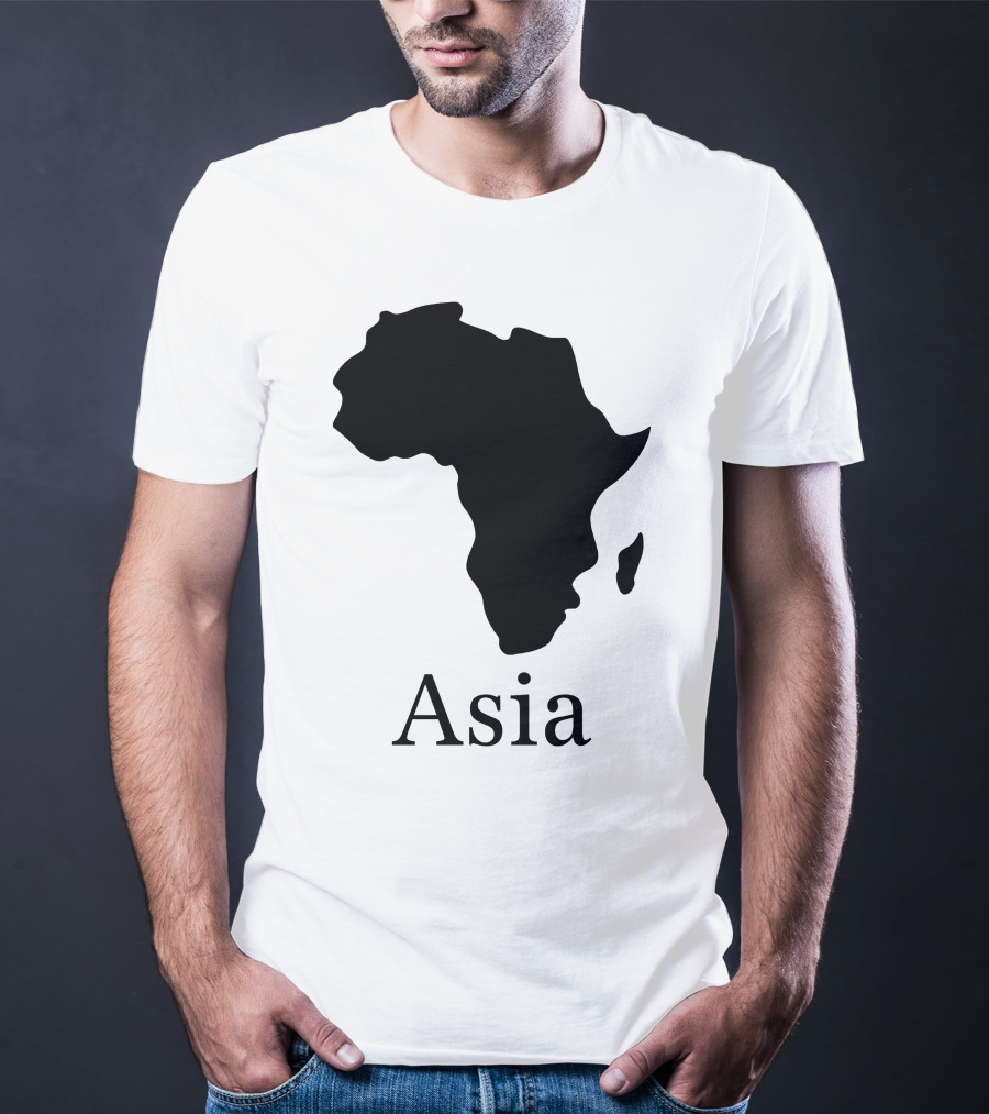 Asia Africa Map Optical Illusion T-Shirt