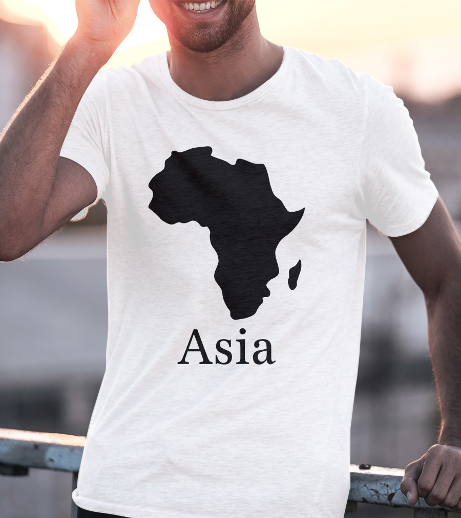 Asia Africa Map Optical Illusion T-Shirt