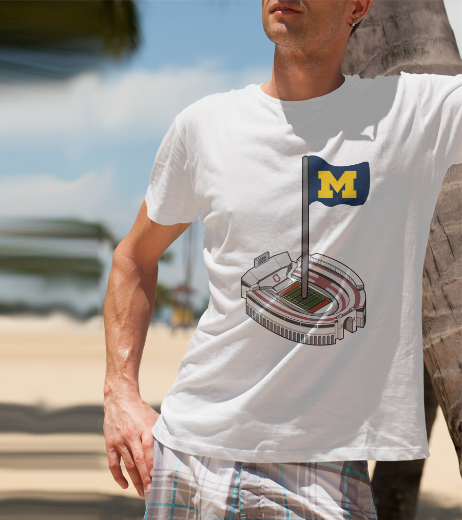 Britt Brianzivino Michigan Ohio Stadium Rivalry Flag T-Shirt