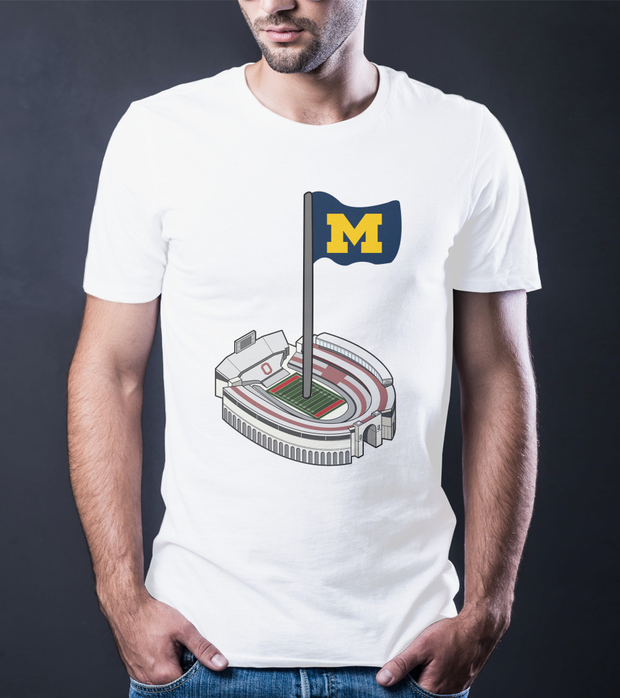 Britt Brianzivino Michigan Ohio Stadium Rivalry Flag T-Shirt