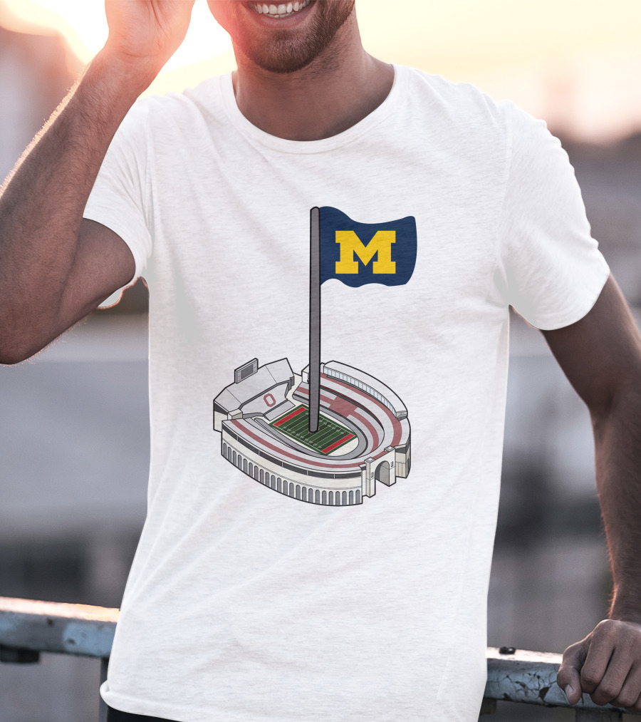 Britt Brianzivino Michigan Ohio Stadium Rivalry Flag T-Shirt