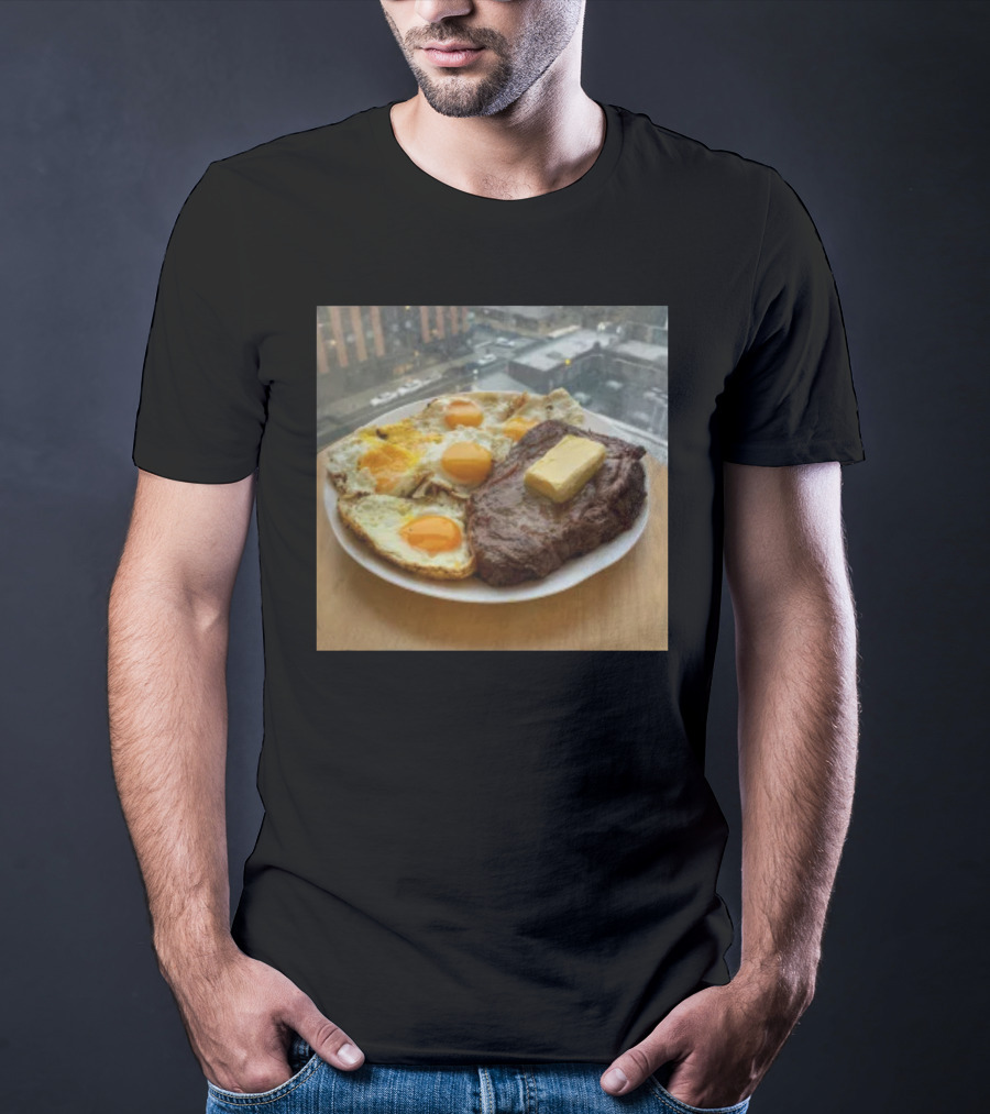 Steak And Eggs With Butter Plate T-Shirt