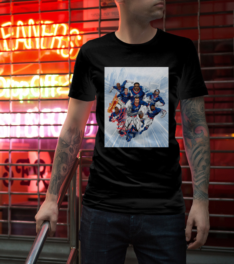 Buffalo Bills Super Hero Team Comic T-Shirt