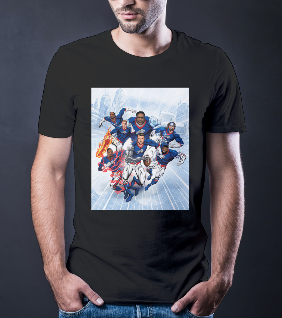 Buffalo Bills Super Hero Team Comic T-Shirt