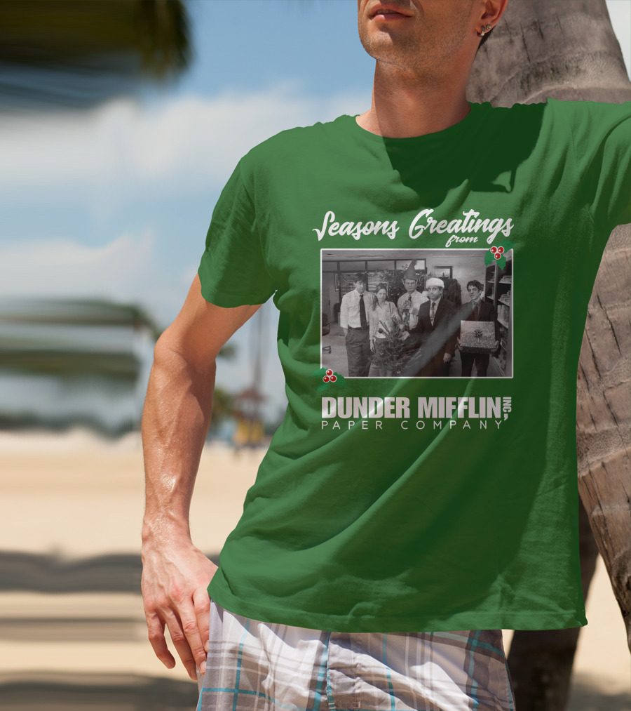 Seasons Greetings From Dunder Mifflin Paper Company Holiday Photo T-Shirt