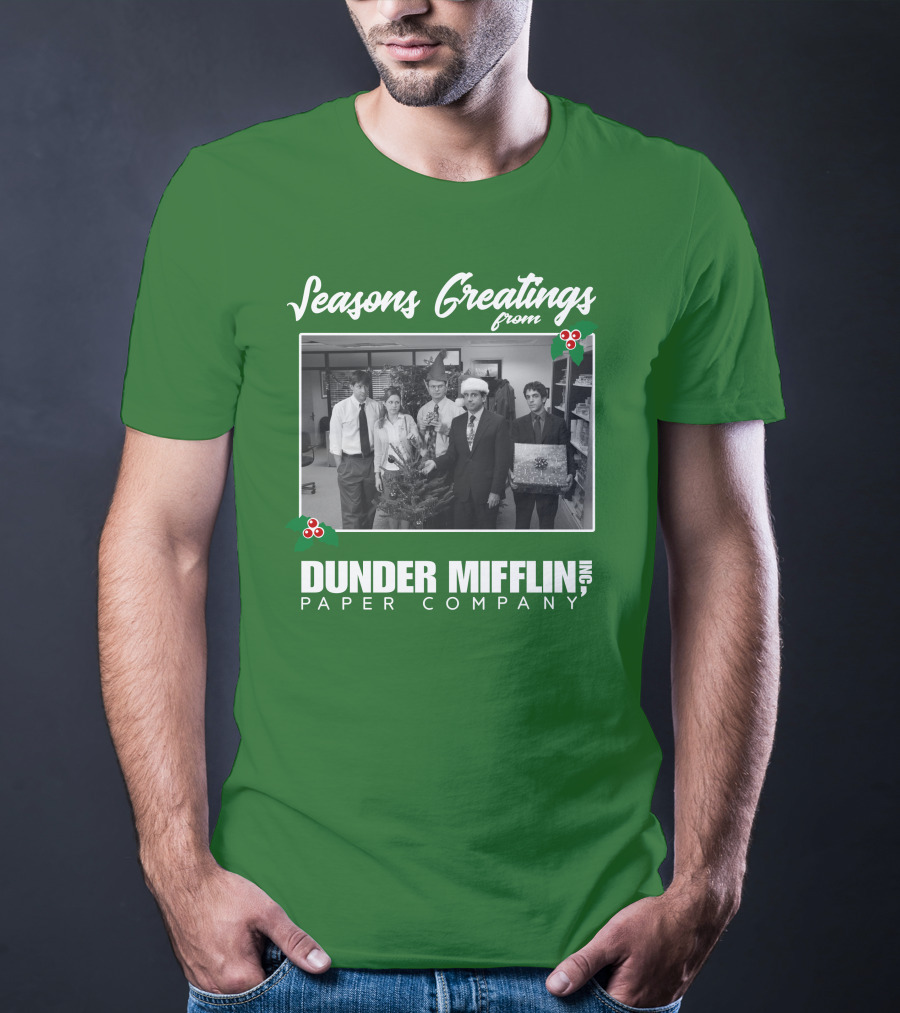 Seasons Greetings From Dunder Mifflin Paper Company Holiday Photo T-Shirt