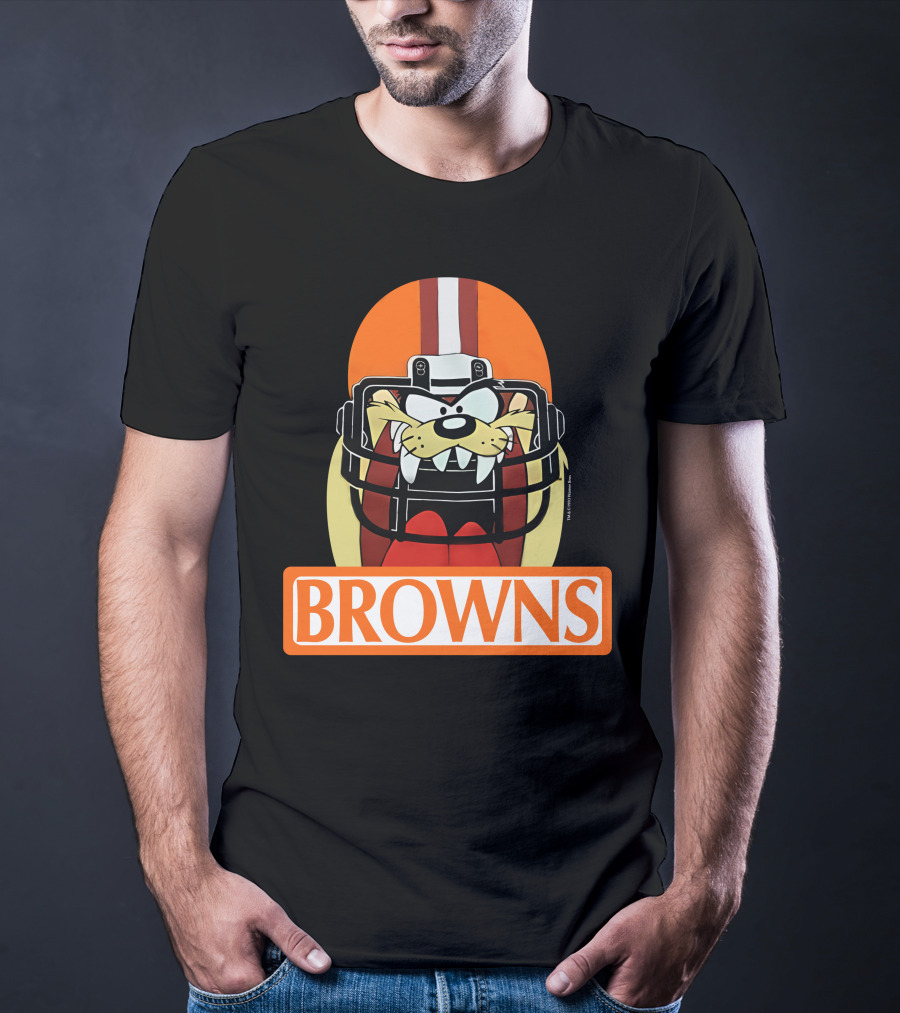 Cleveland Browns Tazmanian Devil Browns Football Helmet T-Shirt