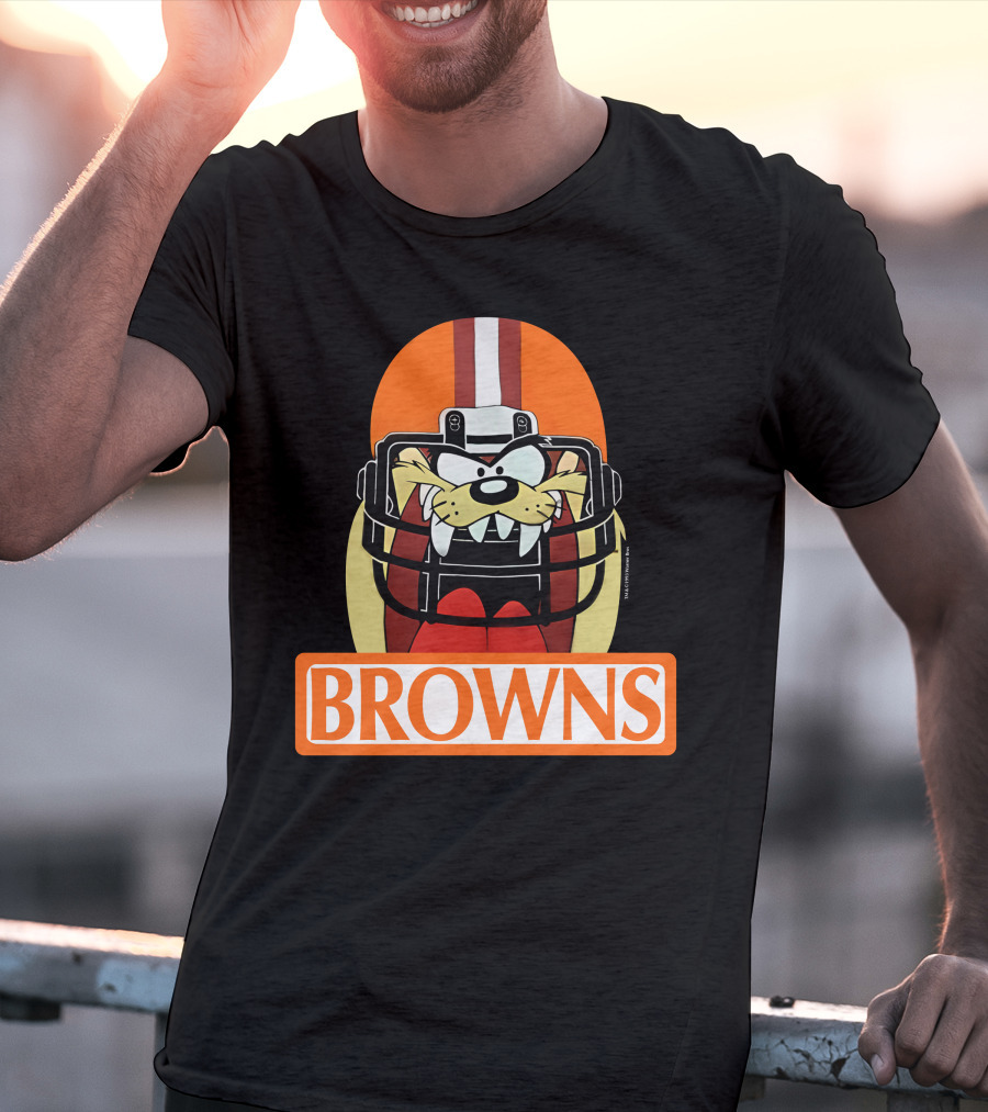 Cleveland Browns Tazmanian Devil Browns Football Helmet T-Shirt