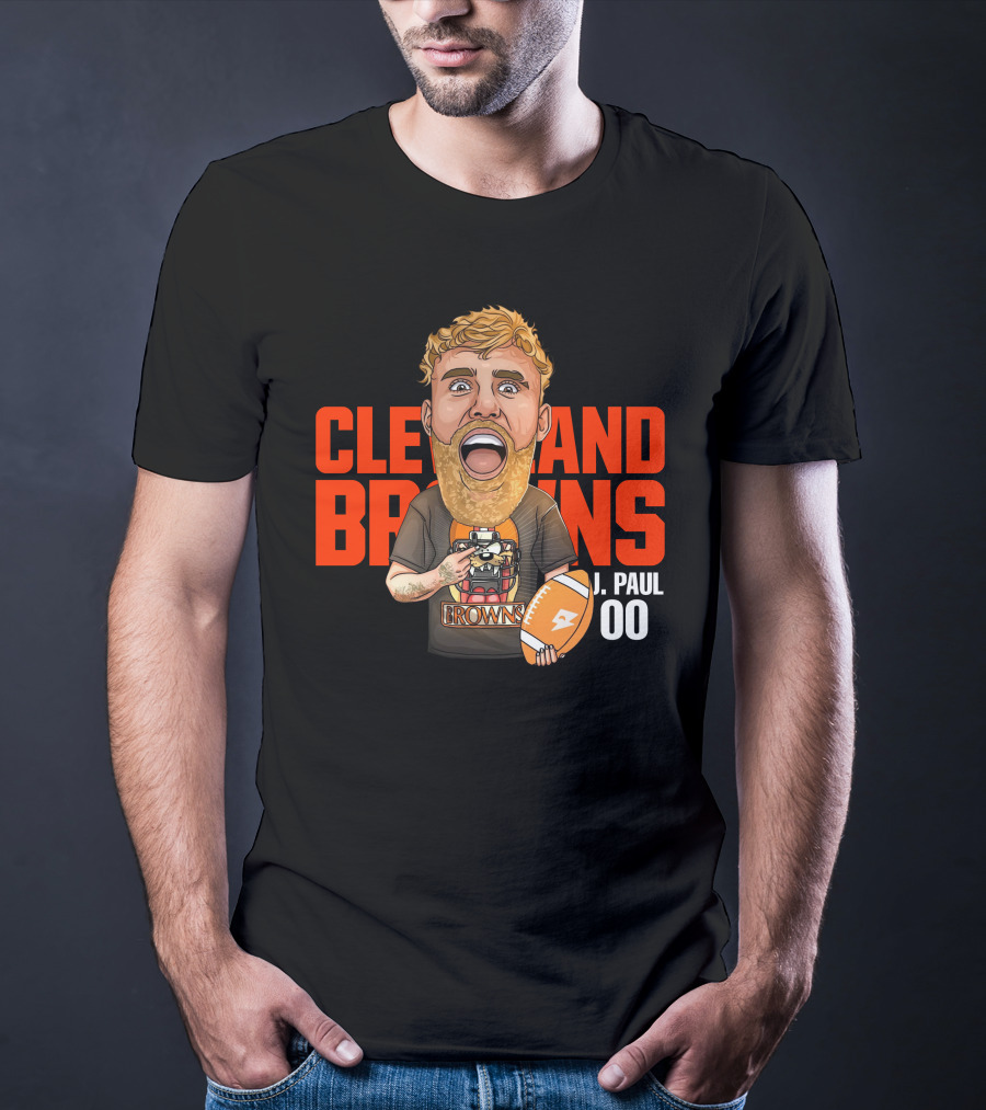 Cleveland Browns J. Paul 00 Football Illustration - Agha Noor T-Shirt