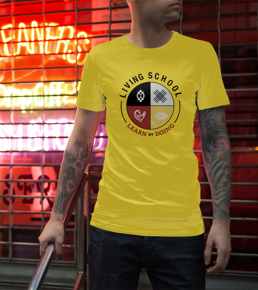 Living School Learn By Doing Emblem With Quadrant Symbols T-Shirt