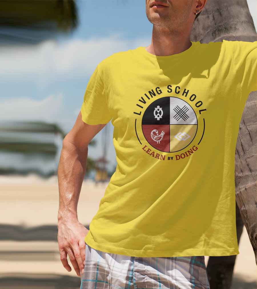 Living School Learn By Doing Emblem With Quadrant Symbols T-Shirt