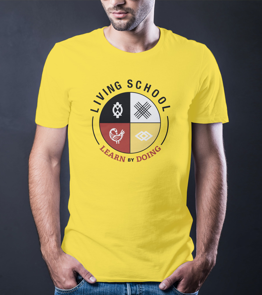Living School Learn By Doing Emblem With Quadrant Symbols T-Shirt