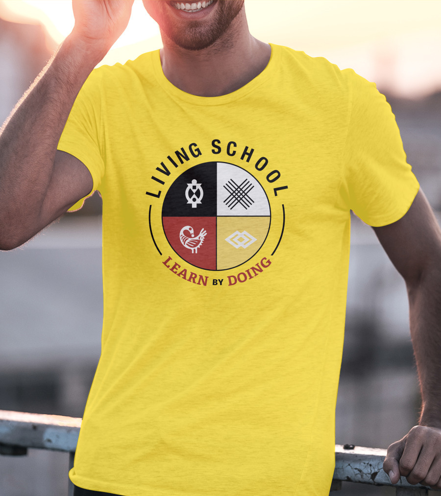 Living School Learn By Doing Emblem With Quadrant Symbols T-Shirt