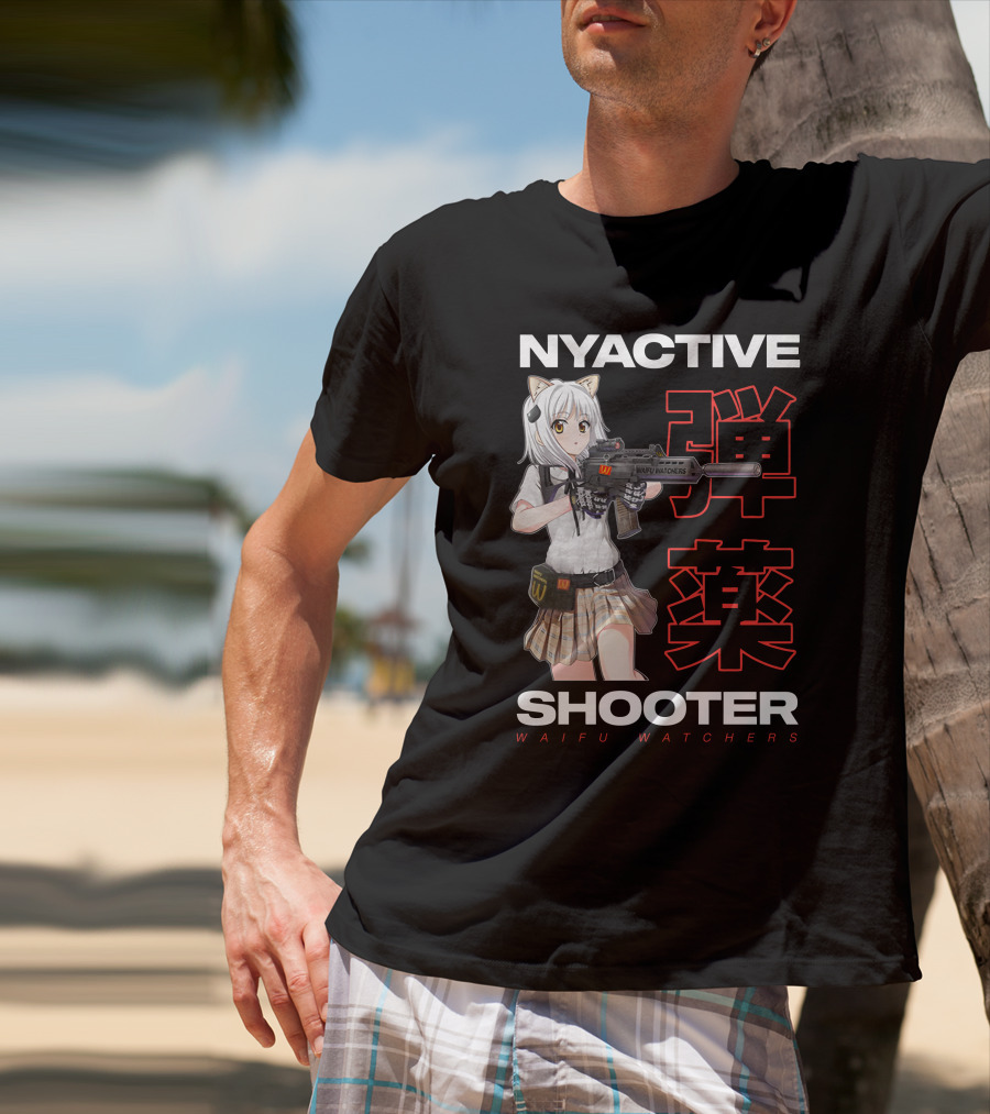 NYACTIVE Shooter Waifu Watchers Anime T-Shirt