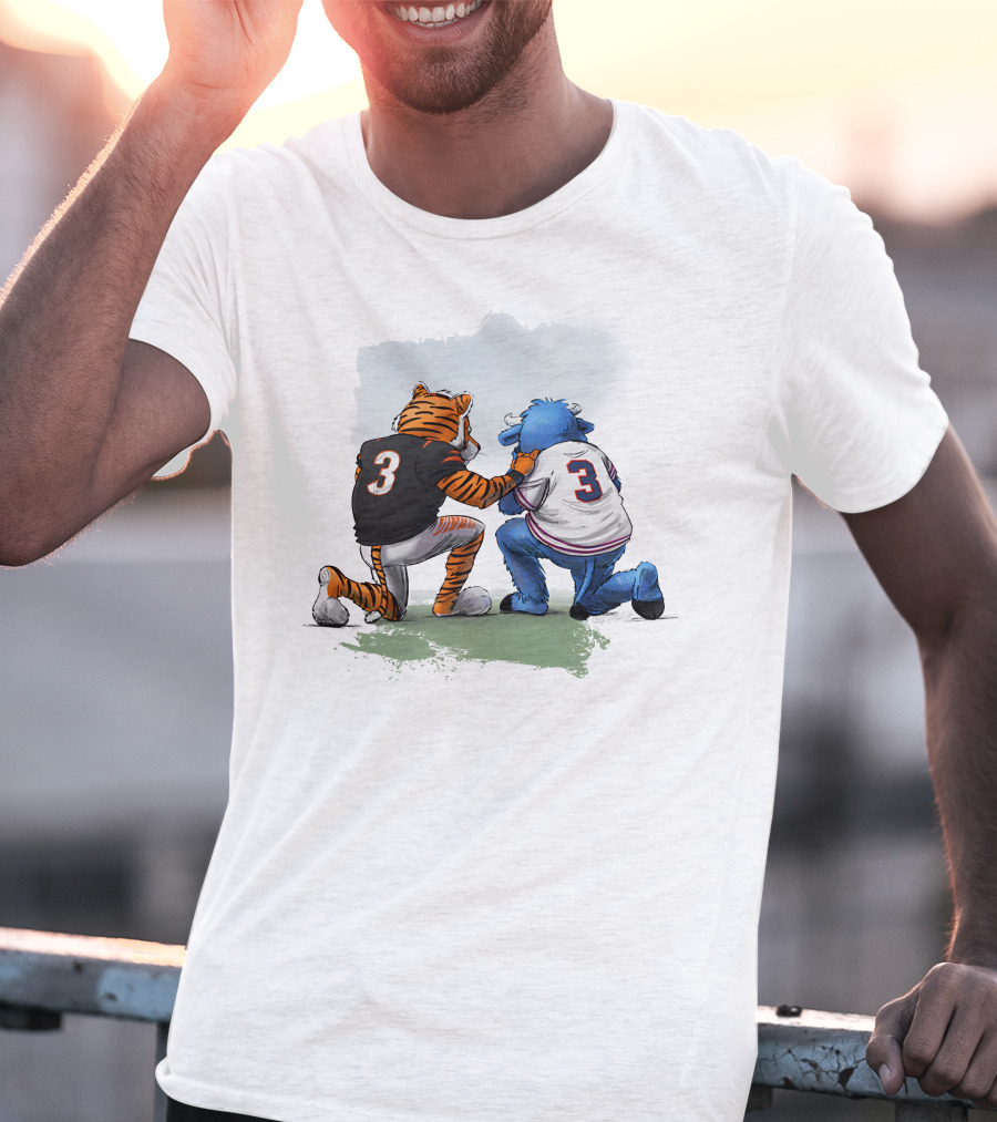 Dey Pray Together Kevin Necessary Cincinnati Bengals Buffalo Bills Mascots Number 3 T-Shirt