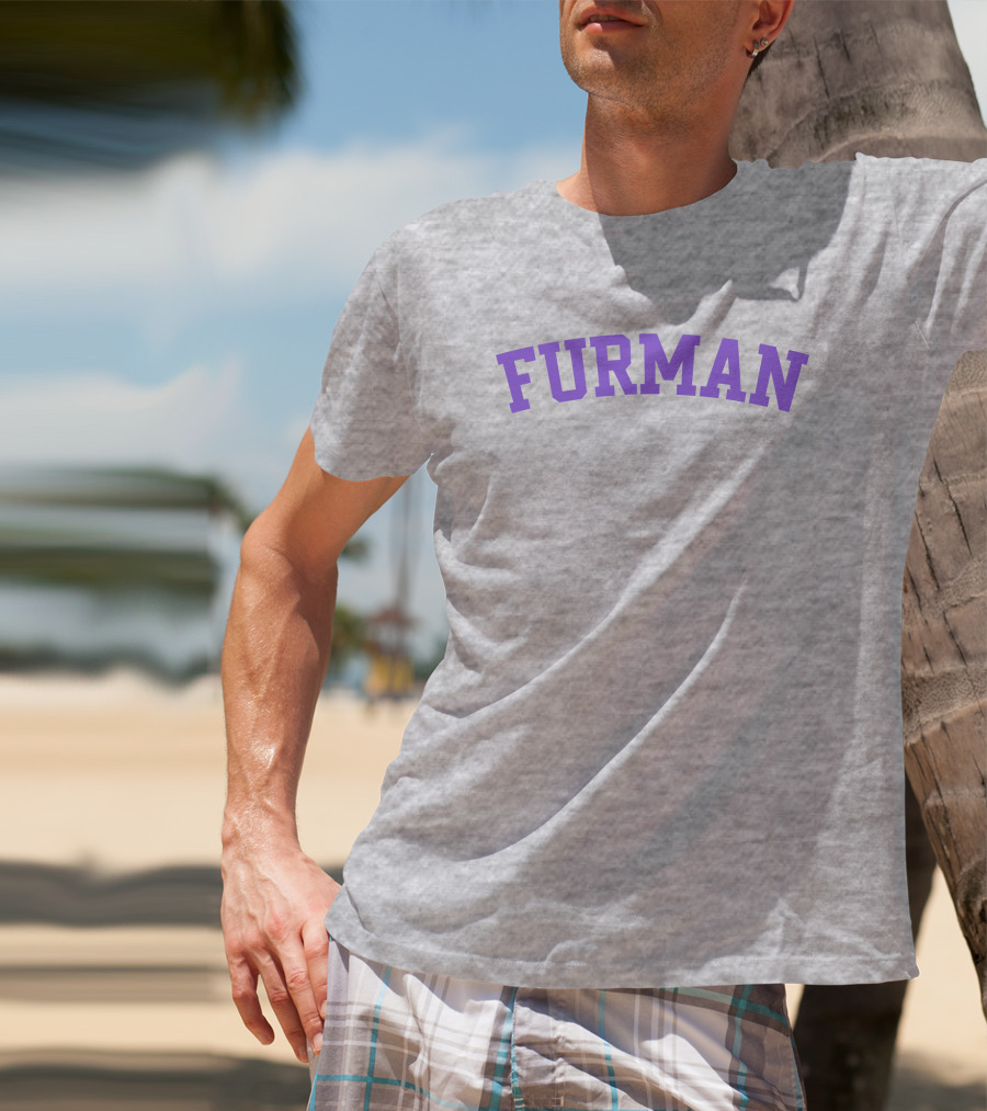 Furman University Purple Text T-Shirt