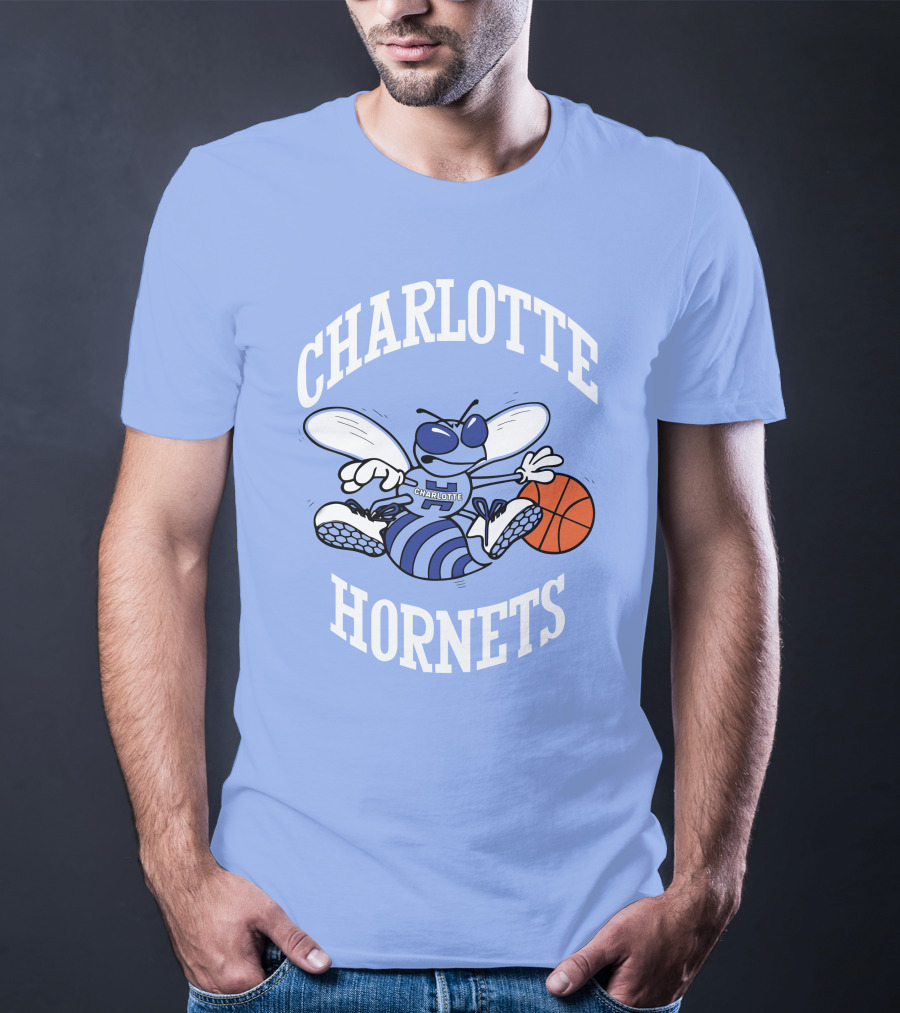 Charlotte Hornets Buzzing Basketball Mascot T-Shirt