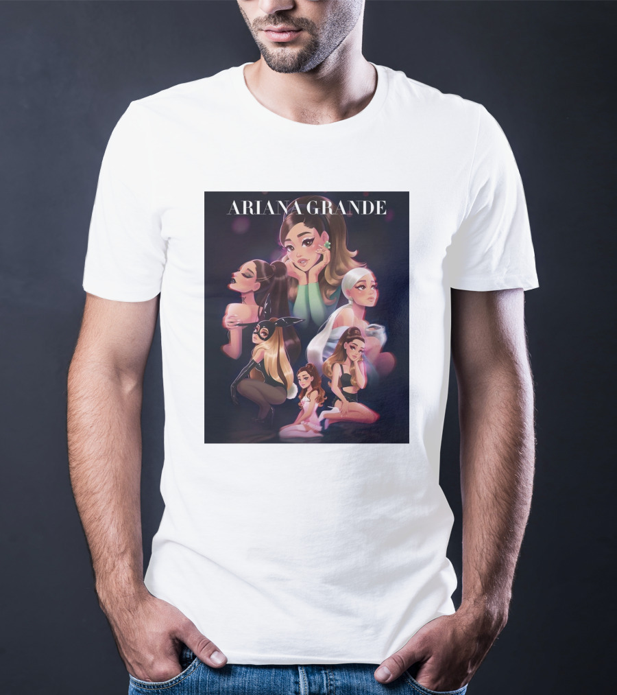 Ariana Grande Cartoon Characters Collage T-Shirt
