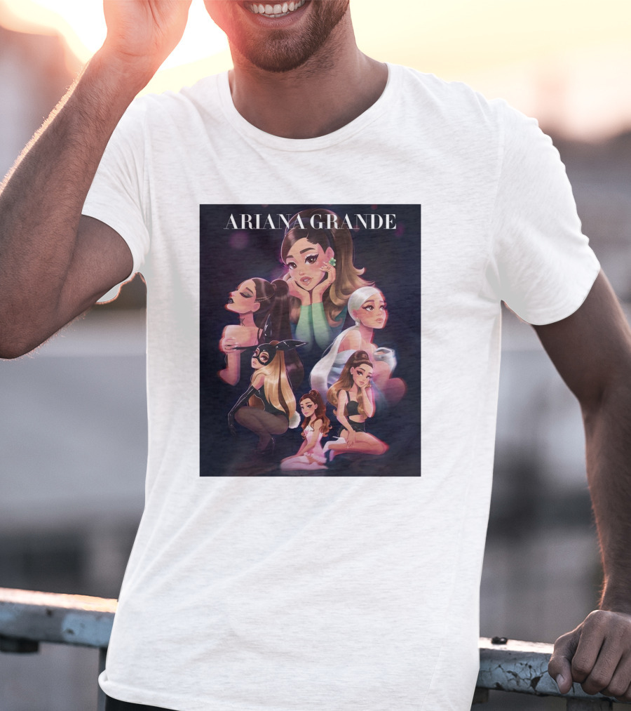 Ariana Grande Cartoon Characters Collage T-Shirt