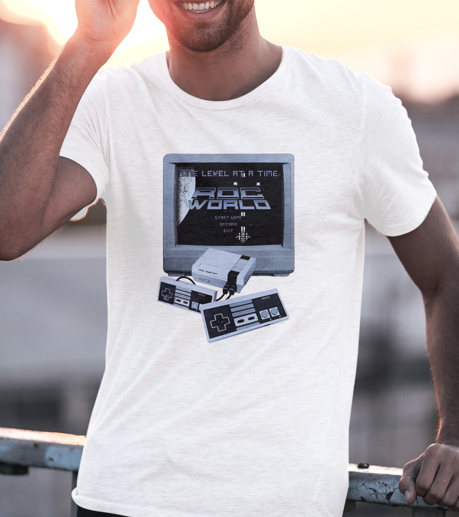 Rdc World NES One Level At A Time Retro Gaming Console And Controllers T-Shirt