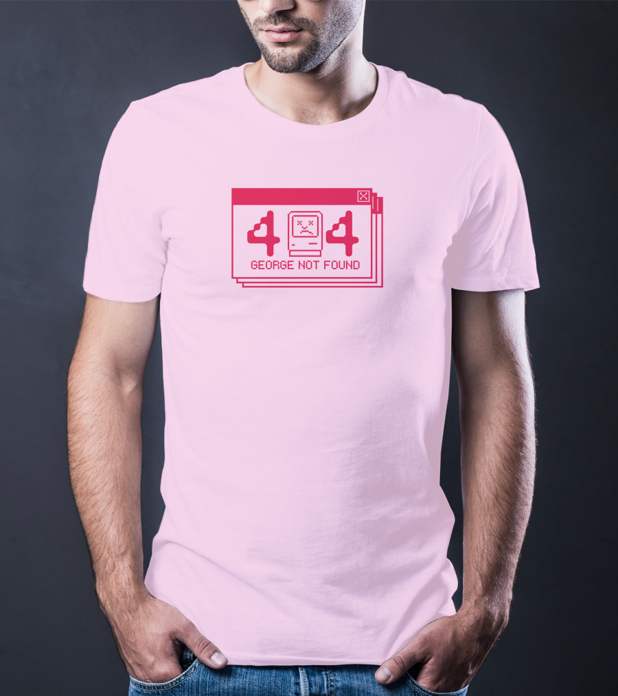 Georgenotfound Error 404 Retro Pixel Art Pink T-Shirt