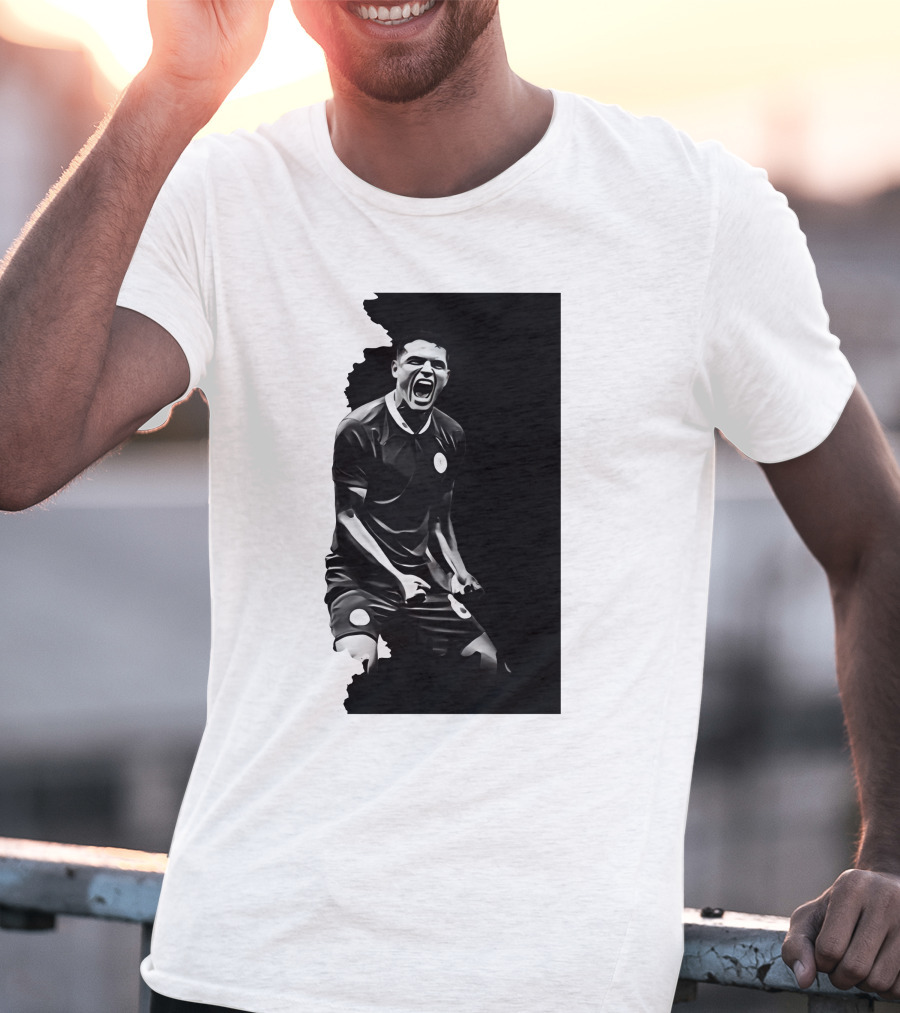 The Byline Show O Monstro Football Player Celebration Monochrome T-Shirt
