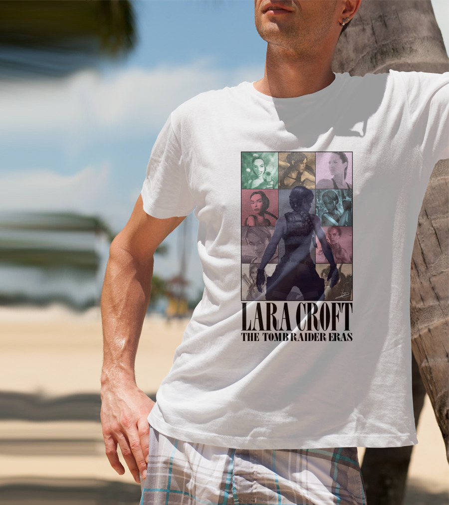 Lara Croft Character Evolution Through The Tomb Raider Eras T-Shirt