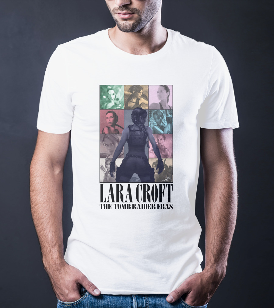 Lara Croft Character Evolution Through The Tomb Raider Eras T-Shirt