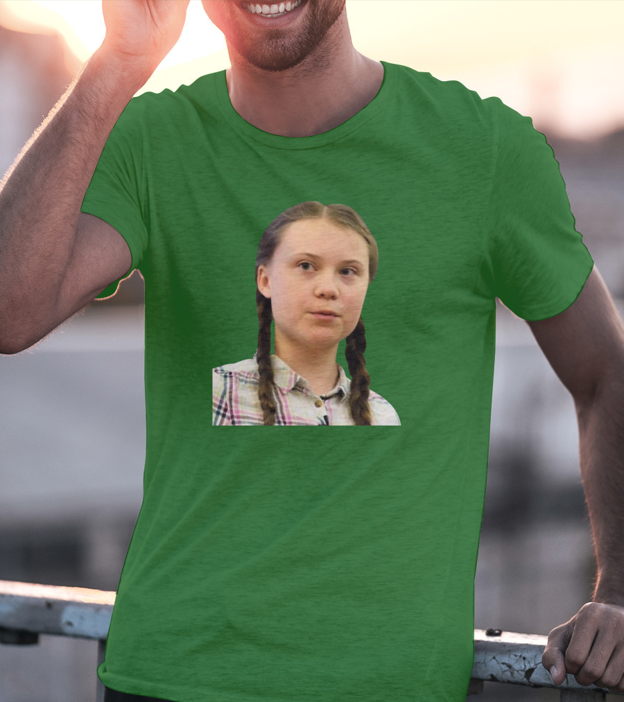 Greta’s Face Green Background T-Shirt