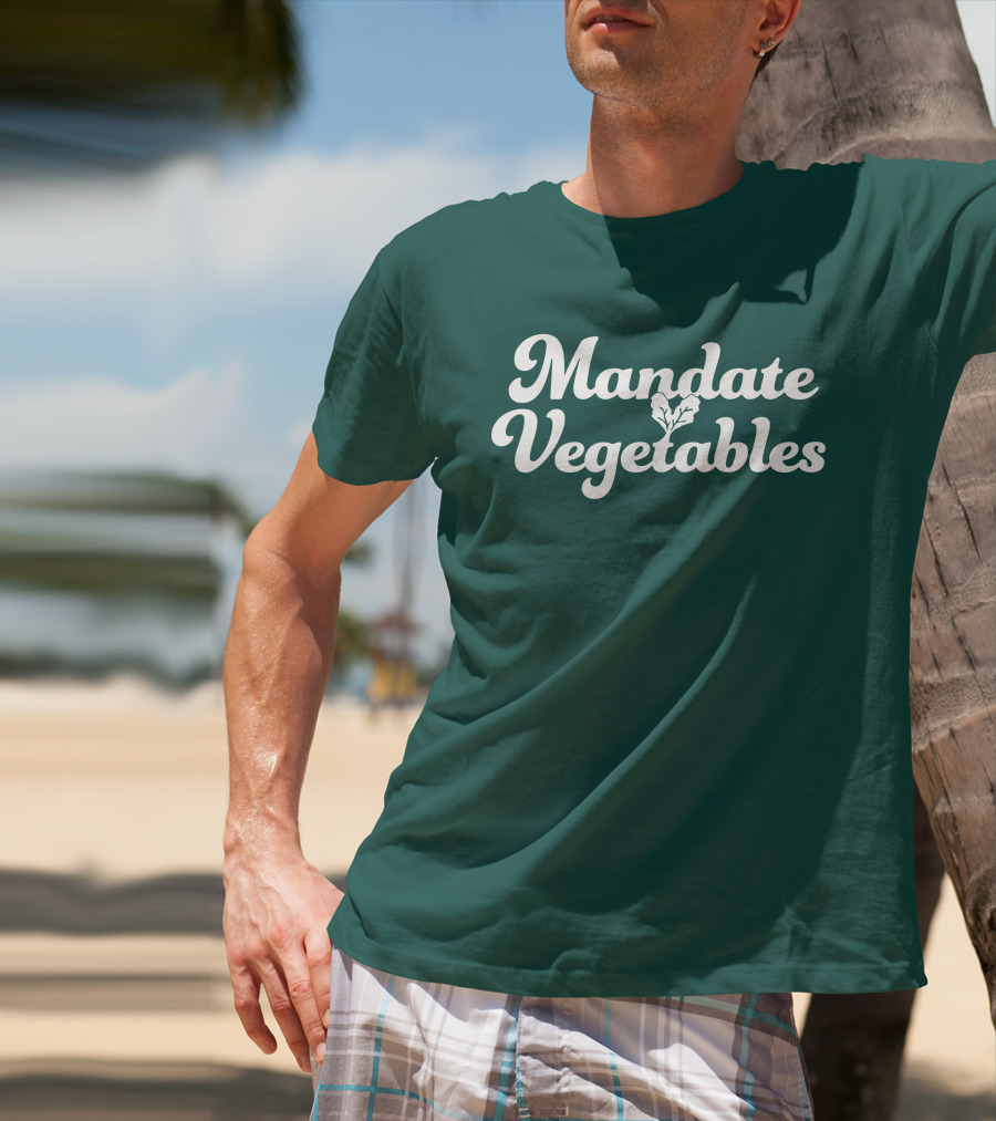 Mandate Vegetables Leafy Green Text T-Shirt