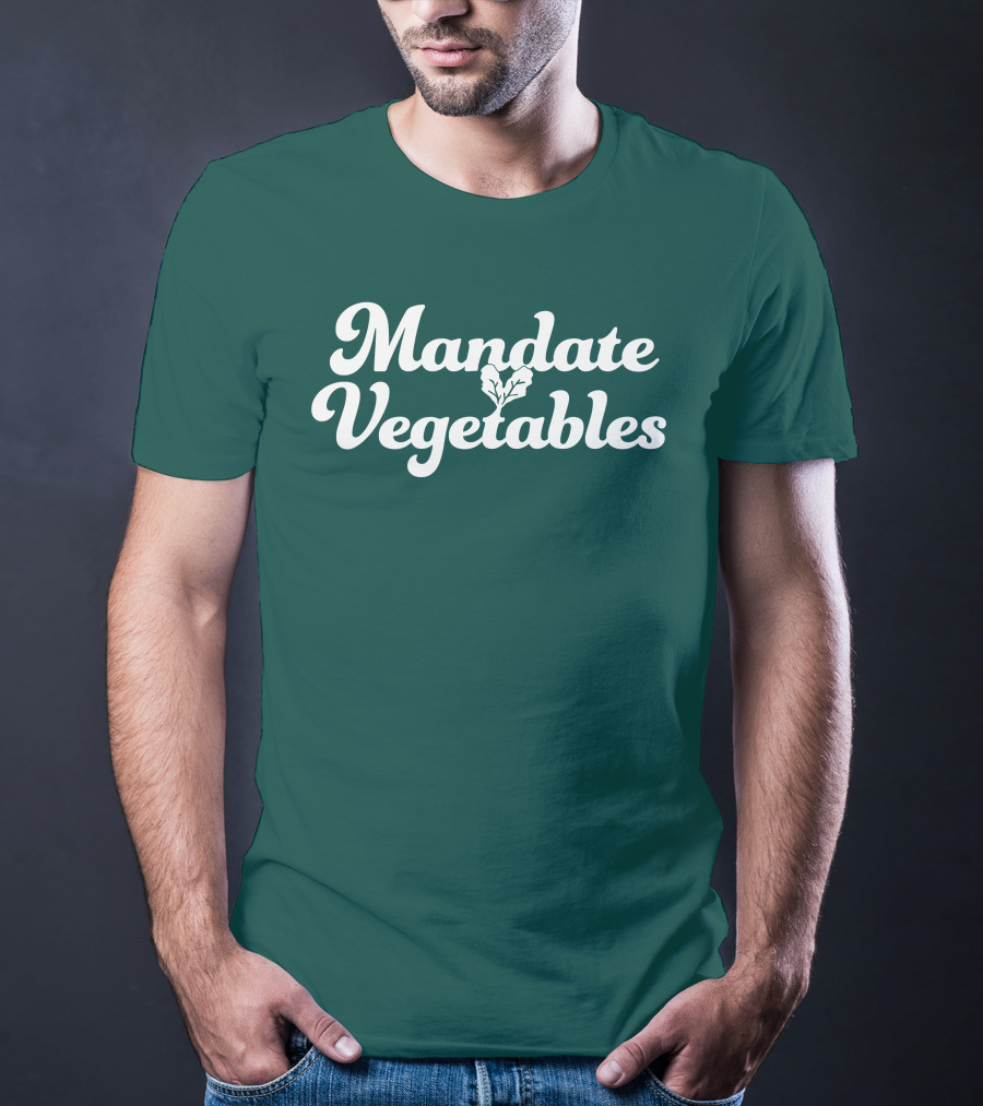 Mandate Vegetables Leafy Green Text T-Shirt