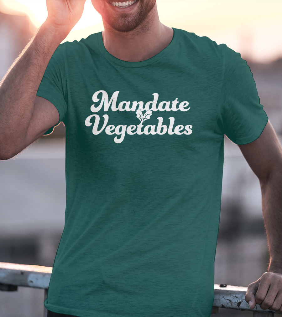Mandate Vegetables Leafy Green Text T-Shirt