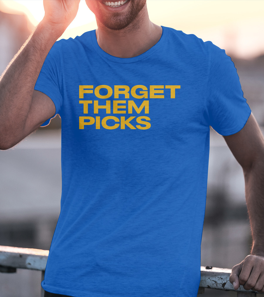 Forget Them Picks Bold Blue And Yellow T-Shirt