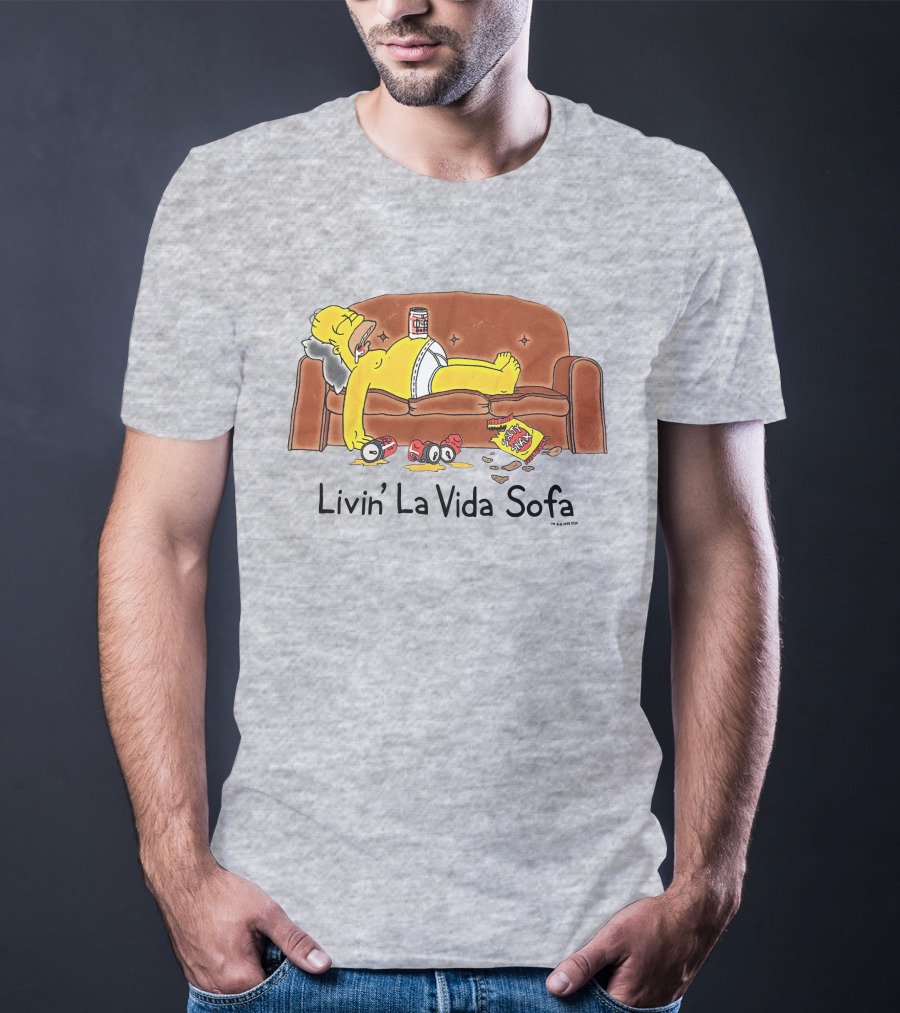 Livin La Vida Sofa Lazy Relaxation Snacks Couch Day T-Shirt