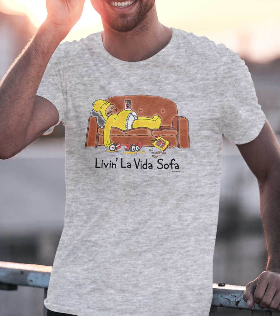 Livin La Vida Sofa Lazy Relaxation Snacks Couch Day T-Shirt