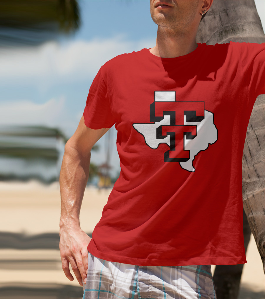 Texas Tech Red Raiders Double T Texas Outline T-Shirt