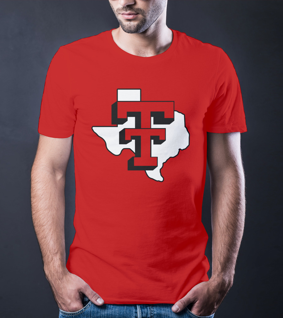 Texas Tech Red Raiders Double T Texas Outline T-Shirt