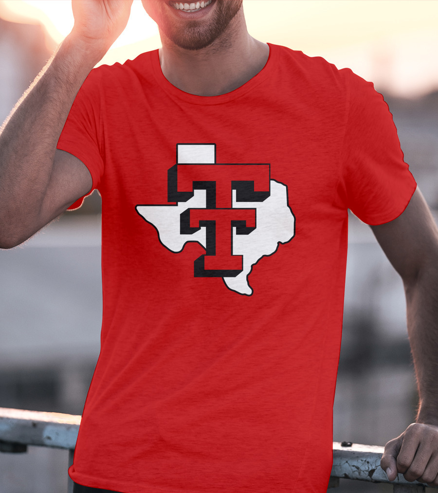 Texas Tech Red Raiders Double T Texas Outline T-Shirt