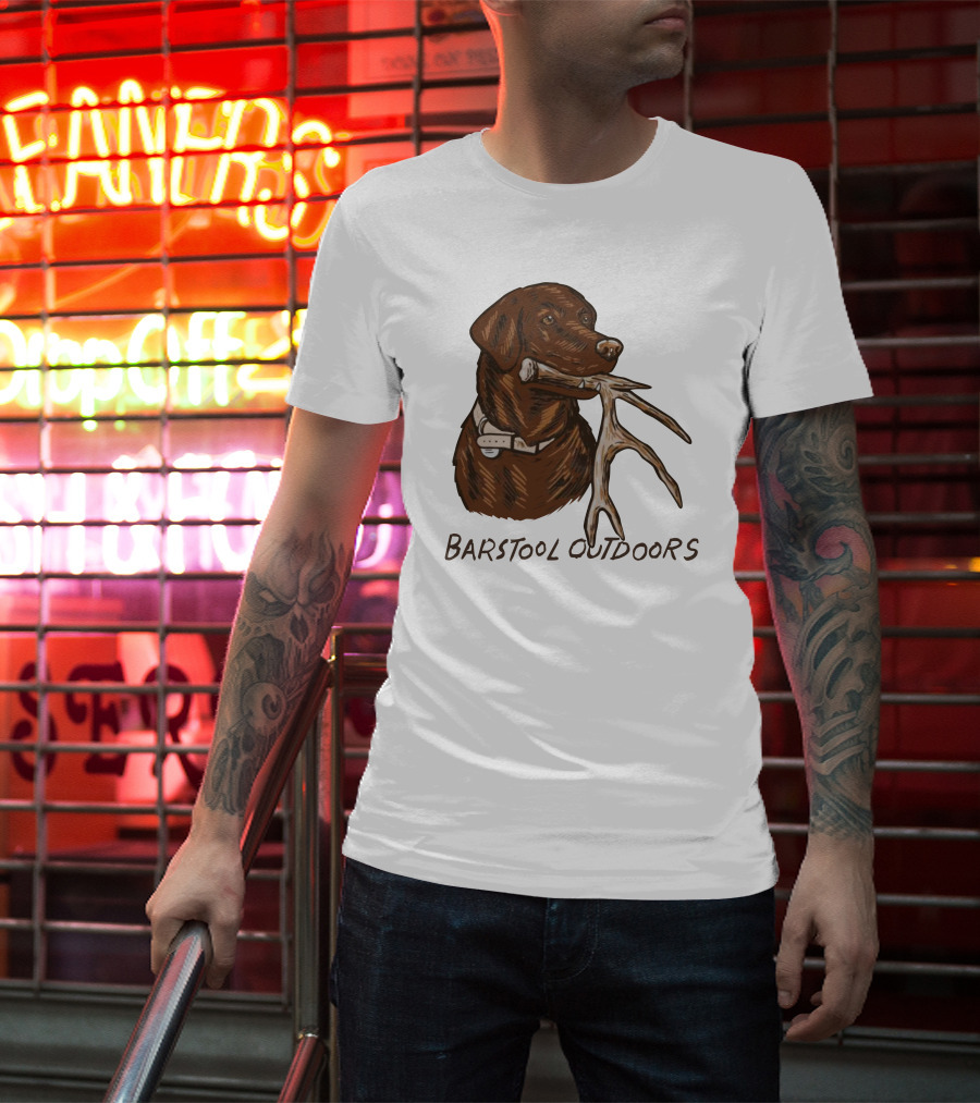 Outdoors Shed Hunting Dog With Antler T-Shirt