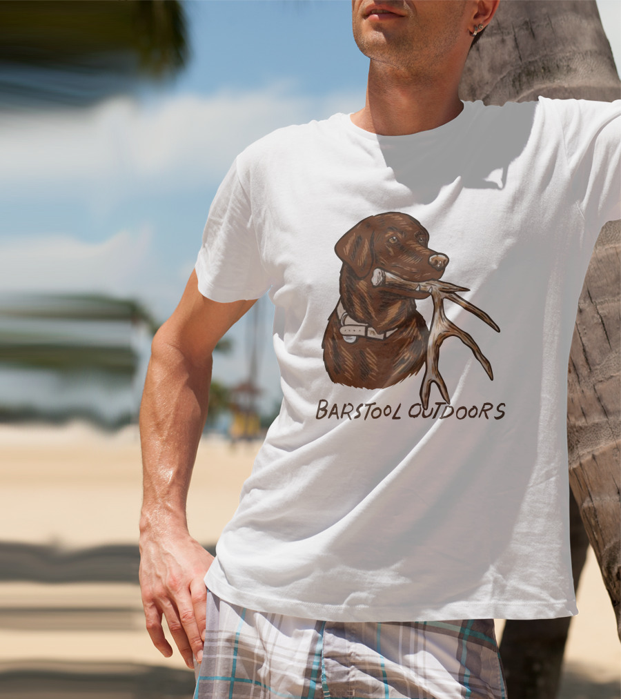 Outdoors Shed Hunting Dog With Antler T-Shirt