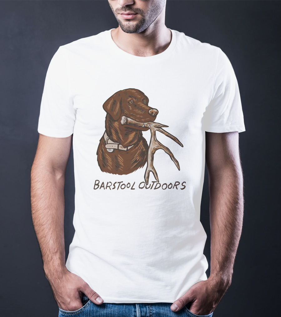 Outdoors Shed Hunting Dog With Antler T-Shirt