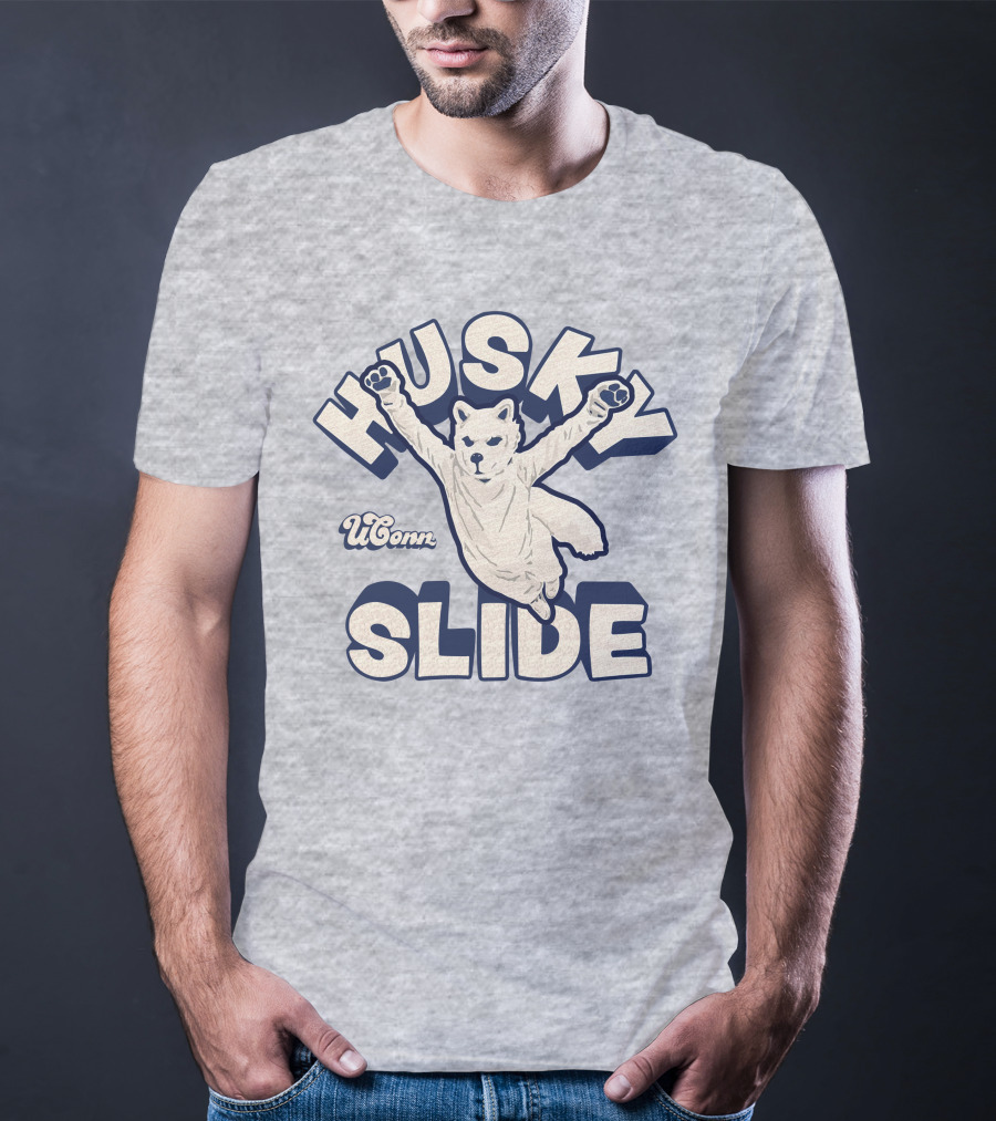 Husky UConn Slide Jumping Mascot T-Shirt