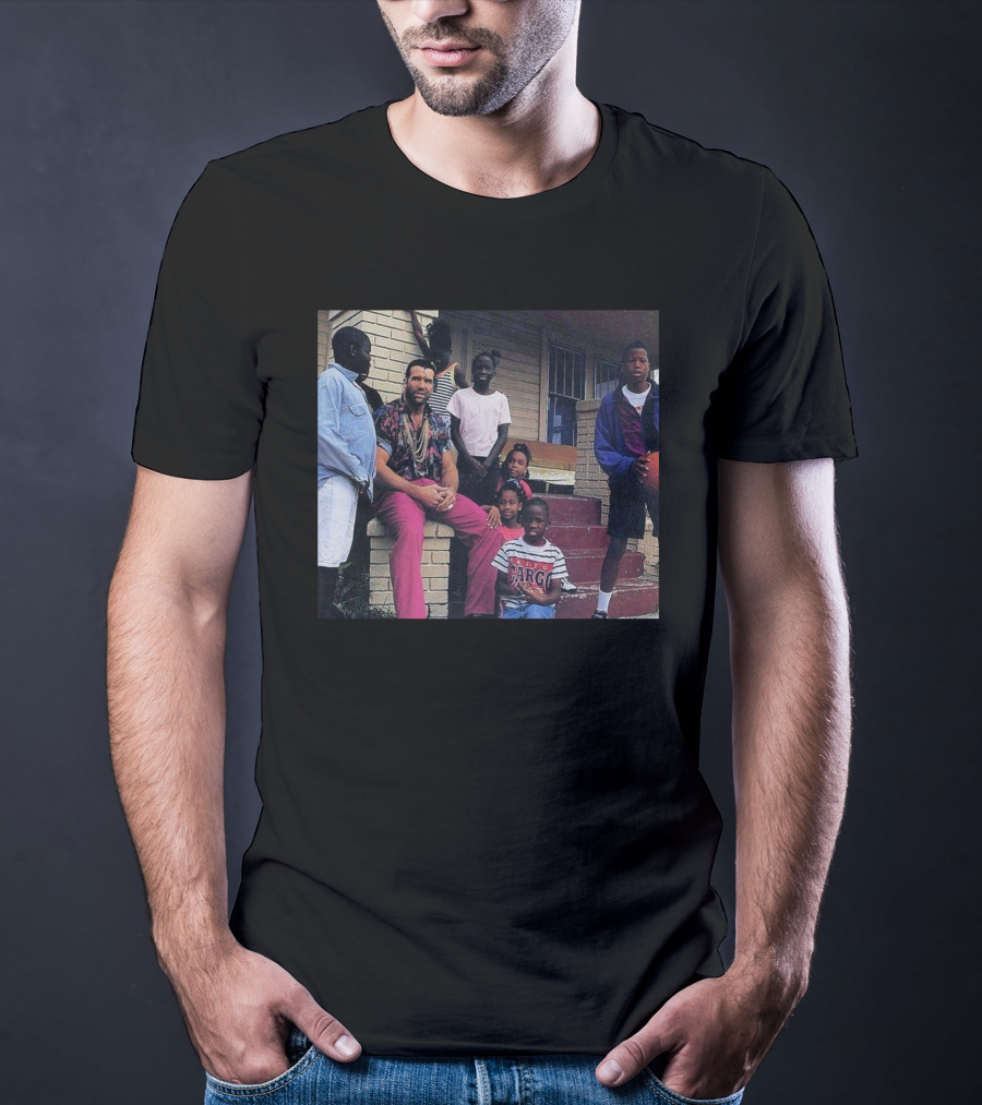 Scott Hall With Kids On Front Steps Vintage Photo T-Shirt