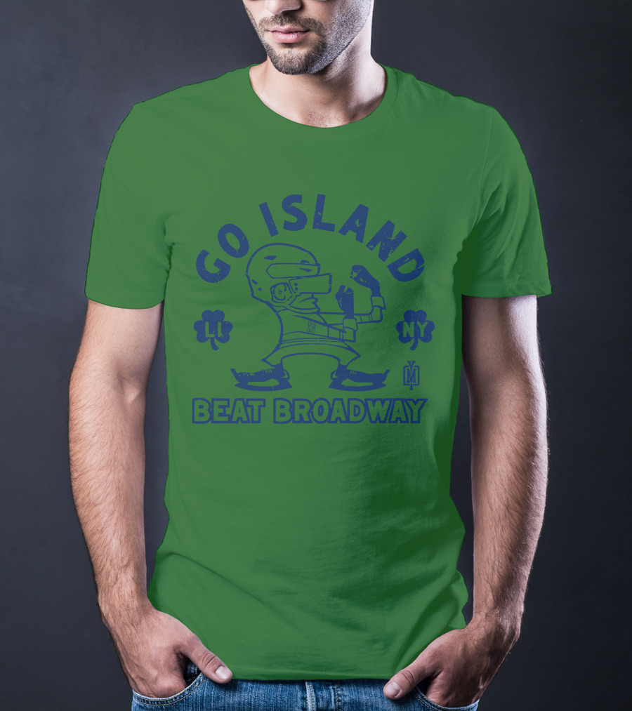 Go Island Beat Broadway NY LI Helmets Yes Men Outfitters T-Shirt