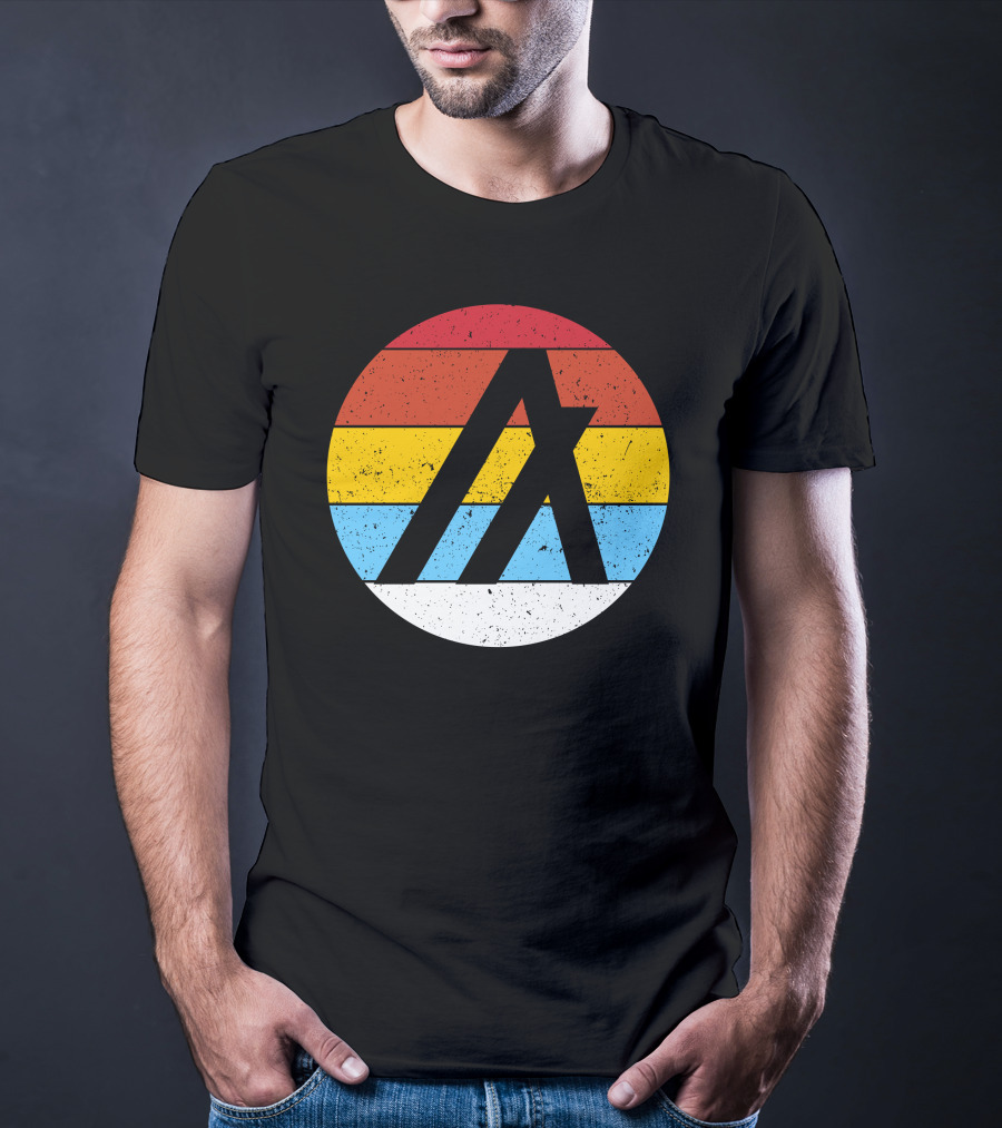 Algorand Crypto Retro Logo Striped Circle T-Shirt