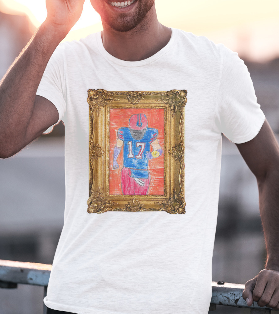 Grayson's Masterpiece 26 Store Football Art 17 In Ornate Gold Frame T-Shirt