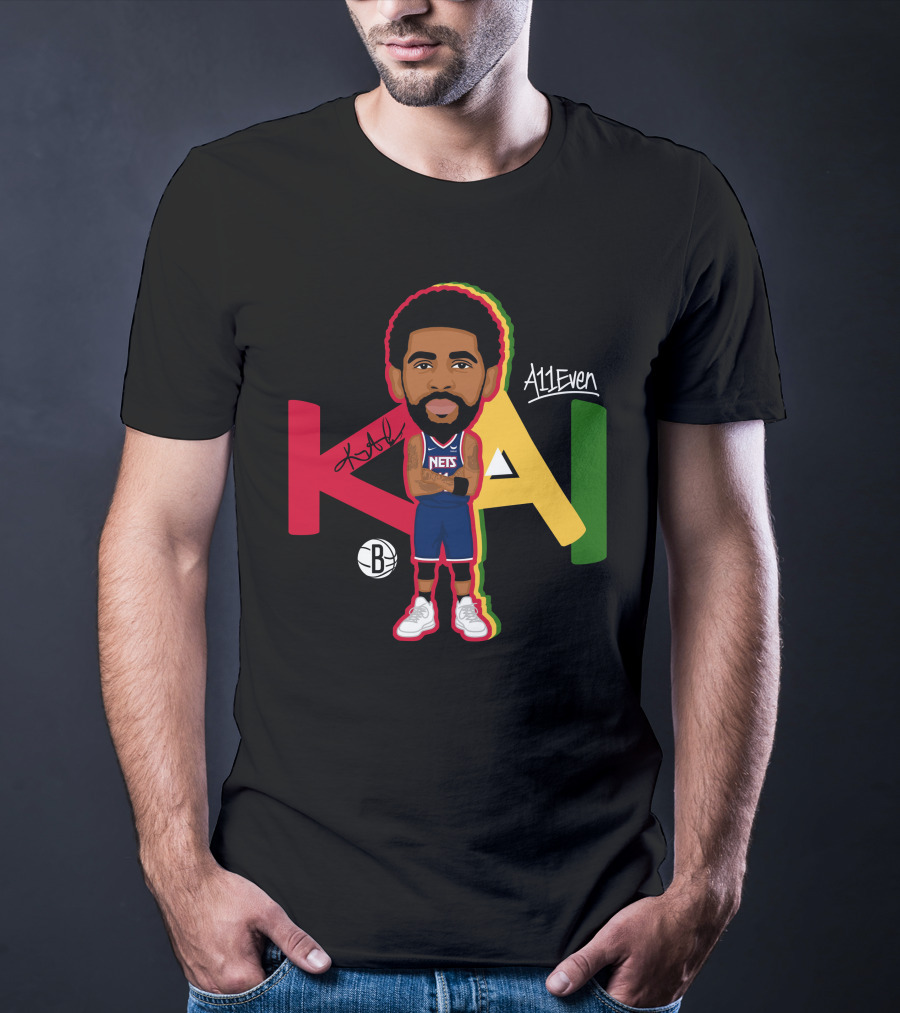 Kyrie Irving A11even Kai Brooklyn Nets Bold Color Character T-Shirt